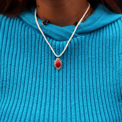LoLo by TADY ロロバイタディ LoLoティアドロップペンダント赤珊瑚