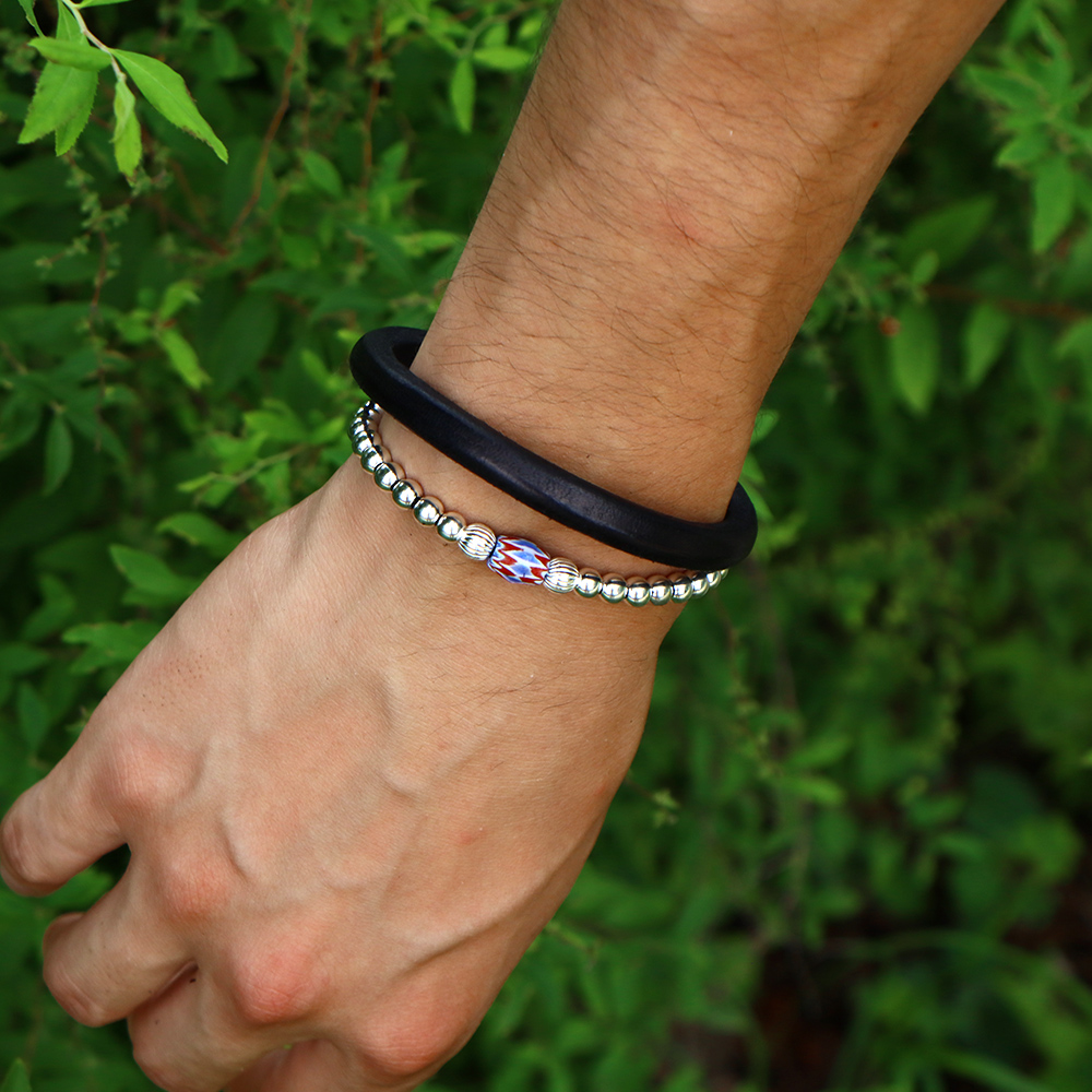 TADY&KINGシェブロンビーズSVビーズブレスレット バングル TADY＆KING