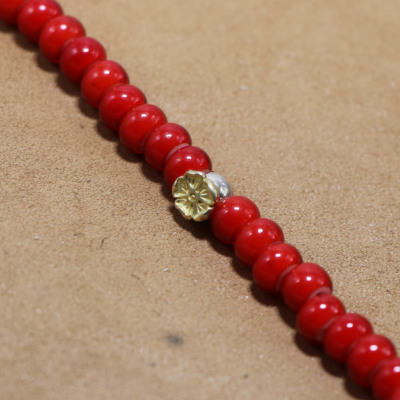 TADY&KING［ORDER ITEM］無垢ビーズSV 7mm×ローズメタルK18 1個売り