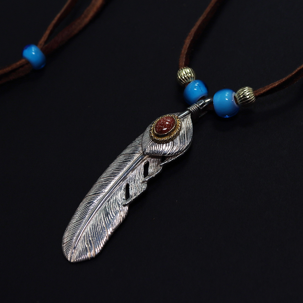 TADY&KING[FIRST ITEM]Lフェザー金縄ゴールドストーン 1点物