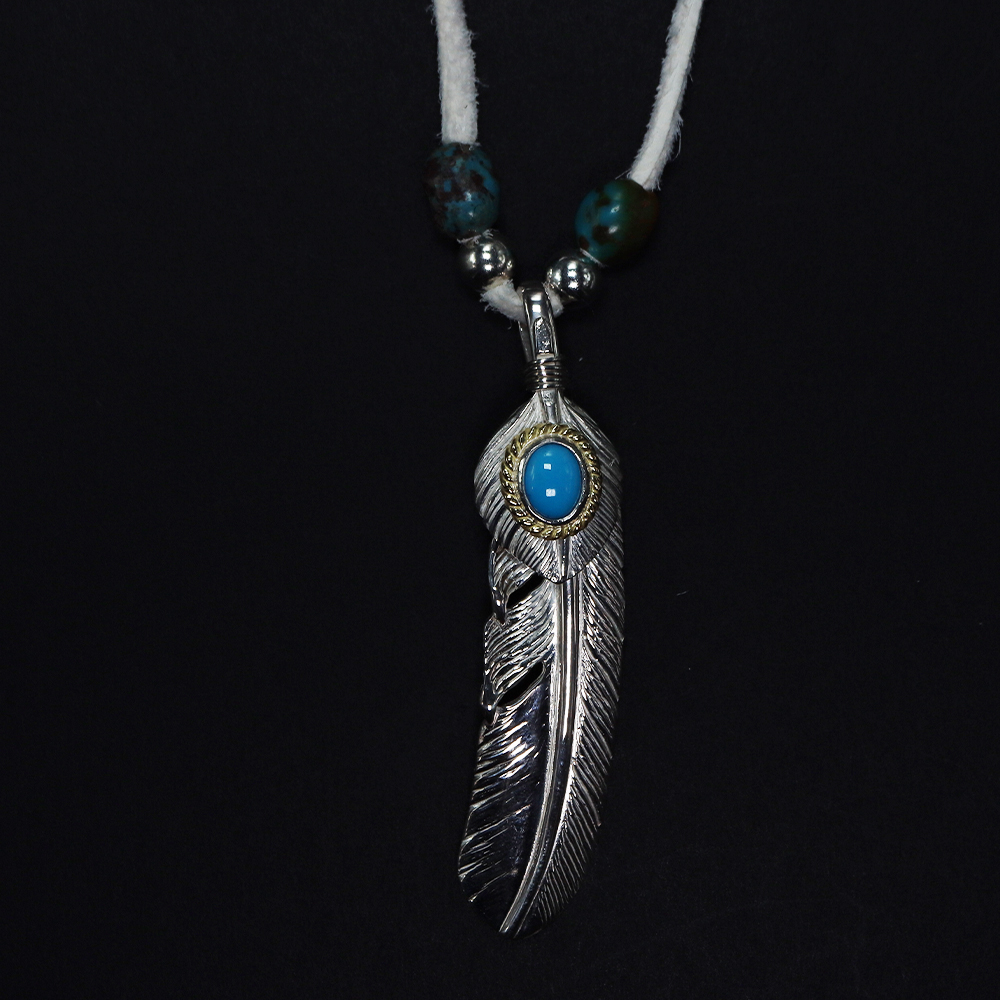 お*み様 TADY&KING特大ハートSVフェザー銀縄ターコイズ TADY&KINGハートSVフェザー銀縄ターコイズ Lサイズ ALL ITEM