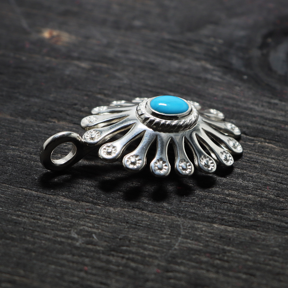 TADY&KINGOLDサンライトトップSV 銀縄ターコイズ 中 ペンダント