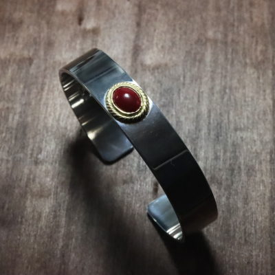 TADY&KING特注アイテム 平打ちバングル金縄赤珊瑚 特注アイテム TADY&KING特注アイテム 平打ちバングル金縄赤珊瑚 特注アイテム