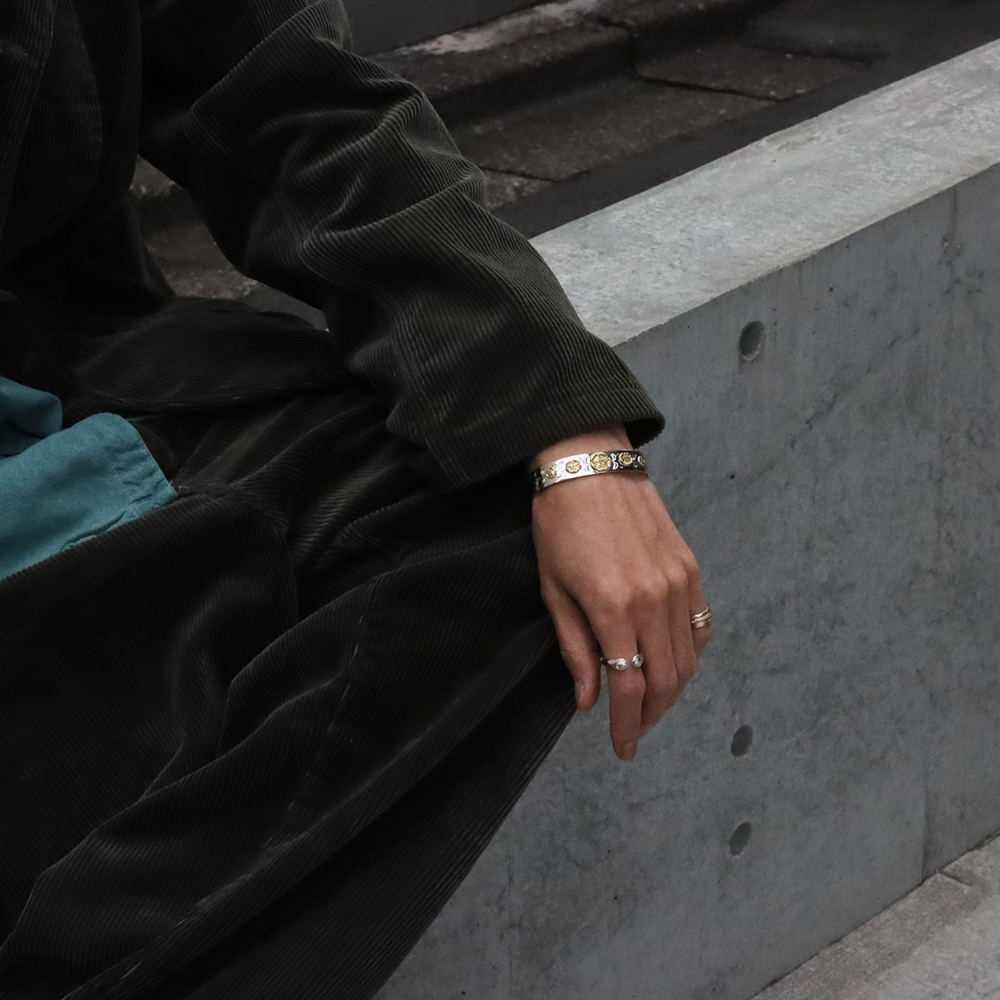 TADY&KING[ORDER ITEM]アラベスク平打ちバングル大中小5点K18ローズ