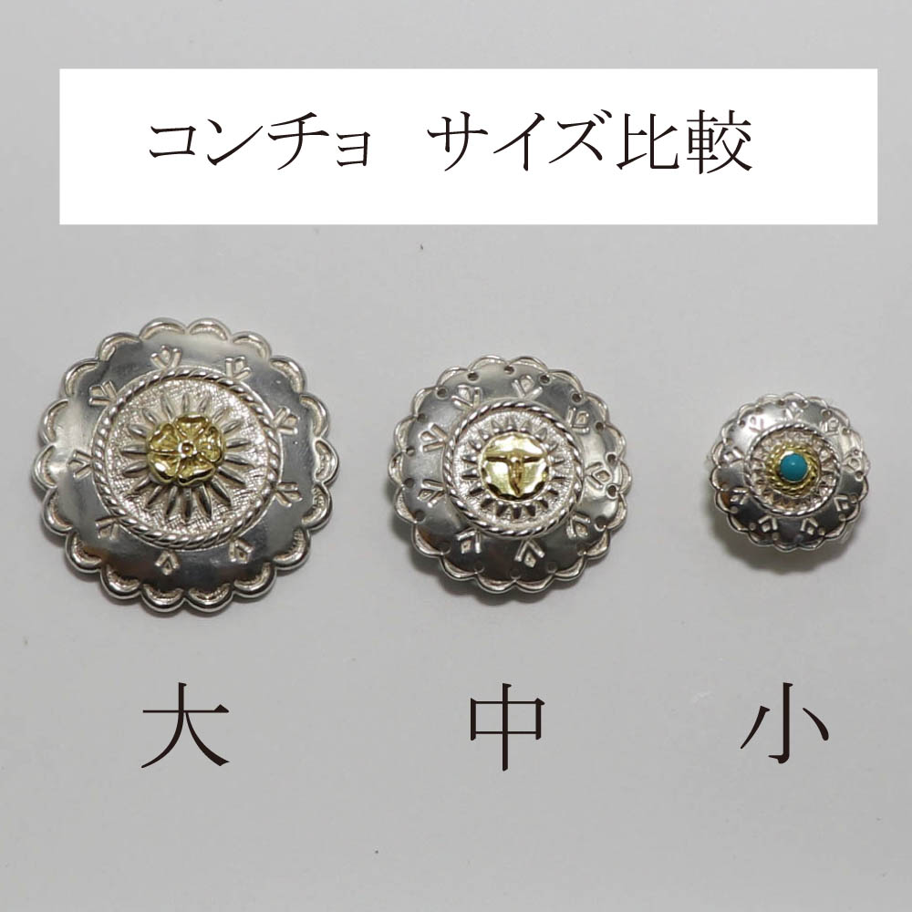 ‼️新作‼️コンパクトウォレット　ナバホフラワーコンチョ　アポロカスタム　BK 即納☆送料無料】本革レザーウォレット ショート 財布 フラワー