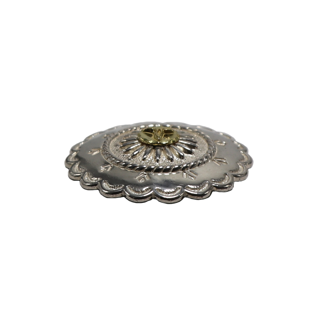 TADY&KINGレザー用カスタムパーツフラワーコンチョSV K18ロングホーン